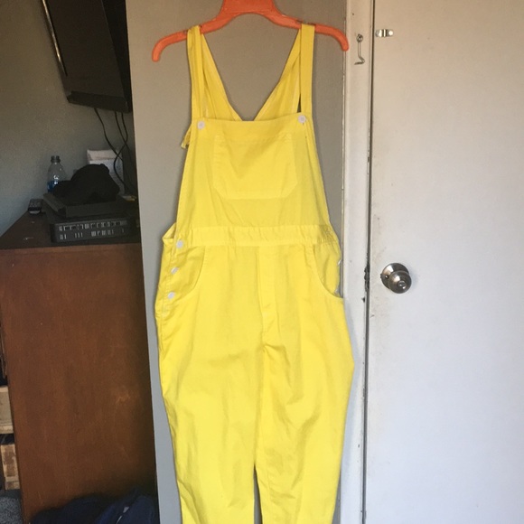 bright yellow overalls